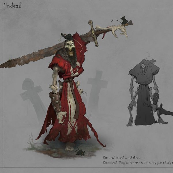 Concept art for the Skeleton Warrior.