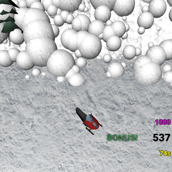 The player's health is shown by how close they are to the top of the screen.  The closer to the avalanche, the worse off they are.