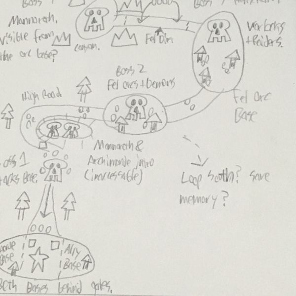 Level Design Document version 4.0.  I ended up combining the bases right at the starting zone, but have them in a faceoff against each other.  This created the tension I was looking for while improving my map's flow.